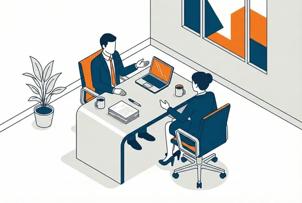 Professional mortgage office workspace